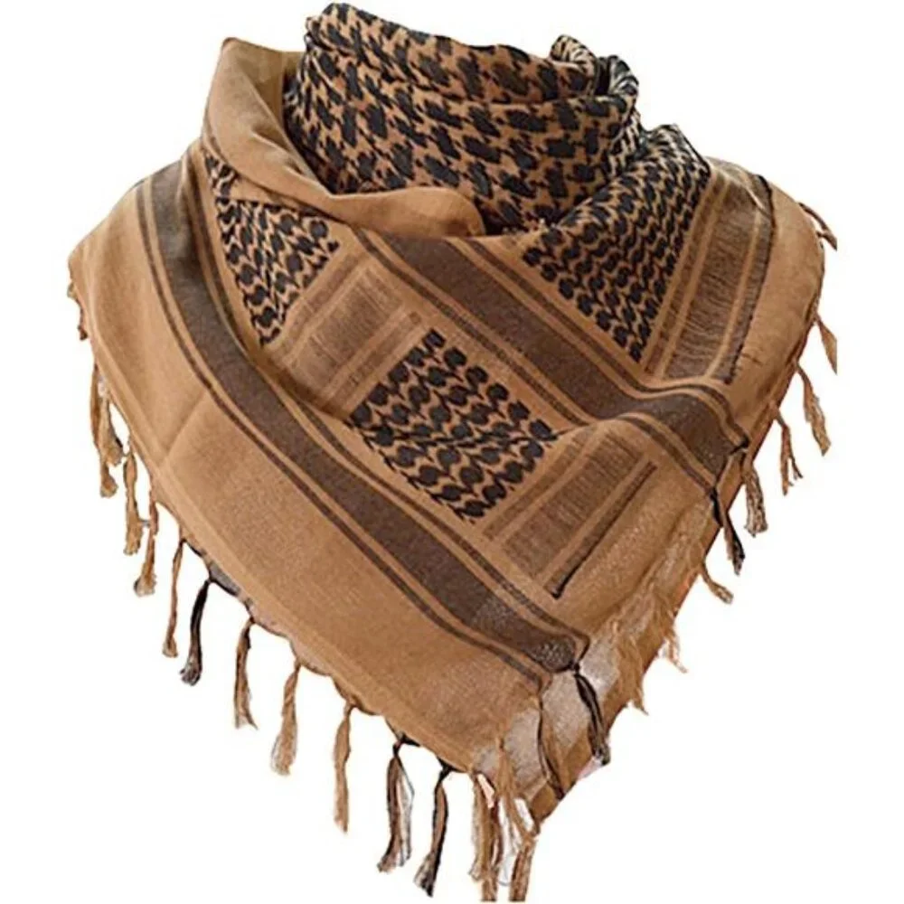 Military Shemagh Tactical Desert Scarf, 100% Cotton Keffiyeh Neck Head